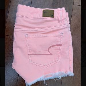 Distressed jean shorts